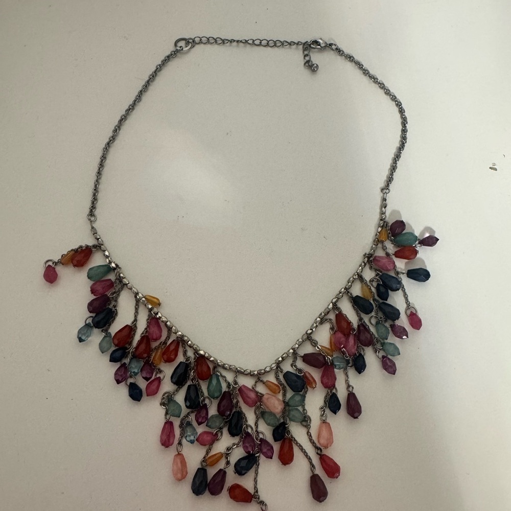 Elegant Multicolor Teardrop Necklace